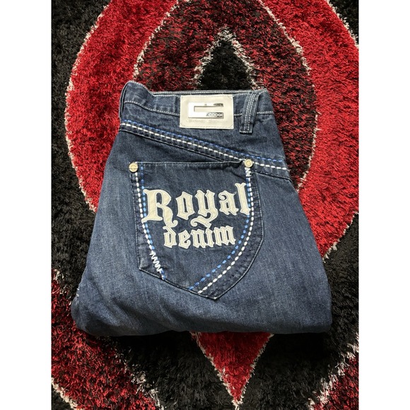 COOGI Other - VTG Coogi Heritage Jeans Australia Denim Embroidered Script Baggy Hip Hop 42x35